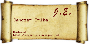 Janczer Erika névjegykártya