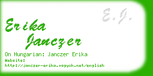 erika janczer business card